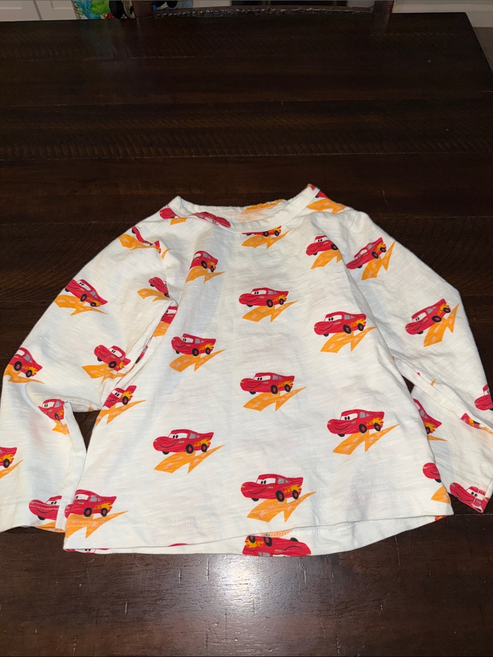 Monica + Andy 3T Toddler Long Sleeve Tee with Red Car Print
